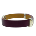 Gucci Bangle Bracelet Interlocking G Double G Leather Silver Bordeaux — view 4