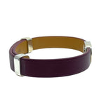 Gucci Bangle Bracelet Interlocking G Double G Leather Silver Bordeaux — view 2