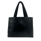 Prada Perforated Logo Shape Leather Tote Shoulder Bag Black — view 3