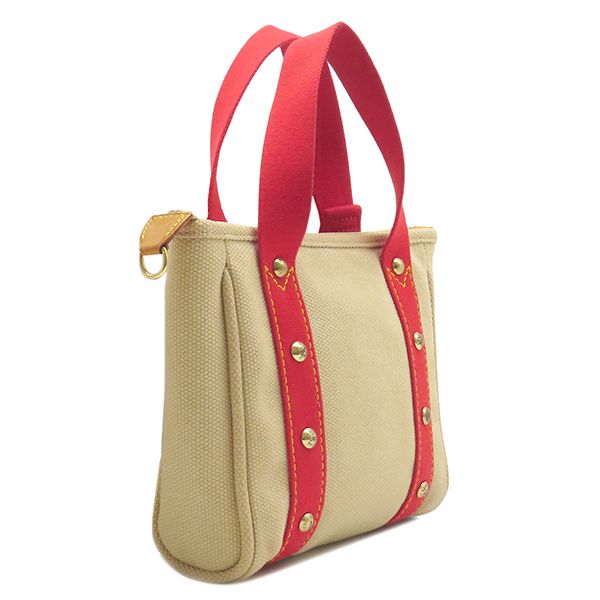Louis Vuitton Tote Bag Antigua Cabas PM Canvas Beige Red Gold — view 2