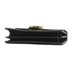 Gucci Shoulder Bag Interlocking G Chain Leather Black Gold — view 3
