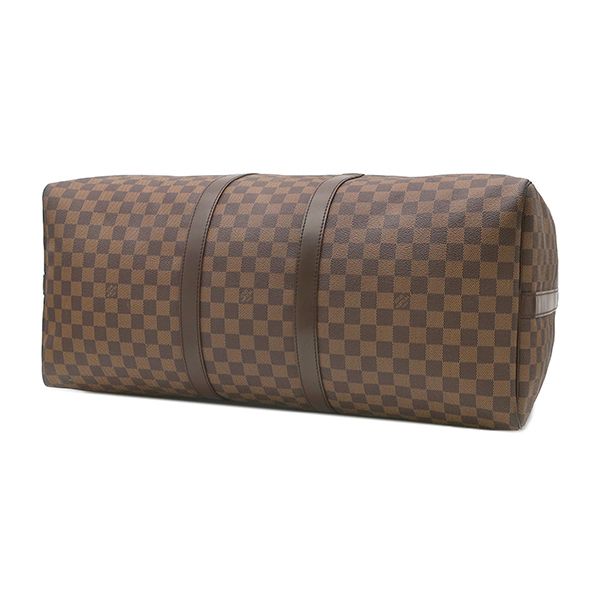 Louis Vuitton Boston Bag Keepall Bandouliere 55 Damier Canvas Ebene Gold — view 3
