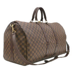 Louis Vuitton Boston Bag Keepall Bandouliere 55 Damier Canvas Ebene Gold — view 2