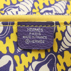 Hermes Wallet Azap Long Silk'in Evercolor Purple Silver Yellow Seashell Round — view 8