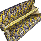 Hermes Wallet Azap Long Silk'in Evercolor Purple Silver Yellow Seashell Round — view 6