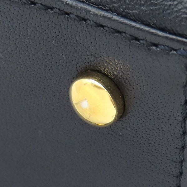 Chanel Tote Bag Mademoiselle Chain Shoulder Leather Navy Gold CC Logo 23 — view 5