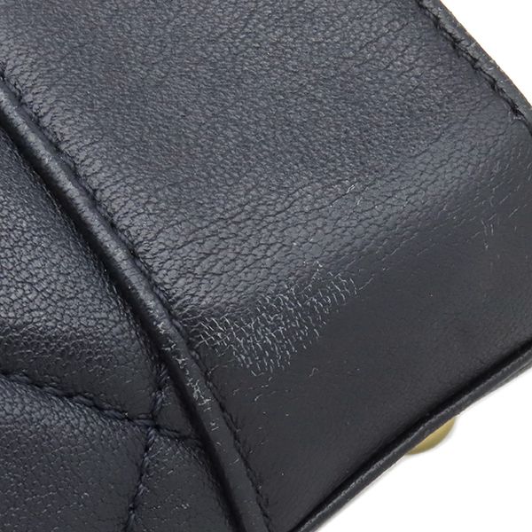Chanel Tote Bag Mademoiselle Chain Shoulder Leather Navy Gold CC Logo 23 — view 6