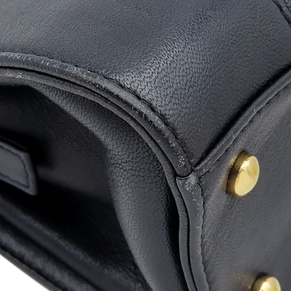 Chanel Tote Bag Mademoiselle Chain Shoulder Leather Navy Gold CC Logo 23 — view 4