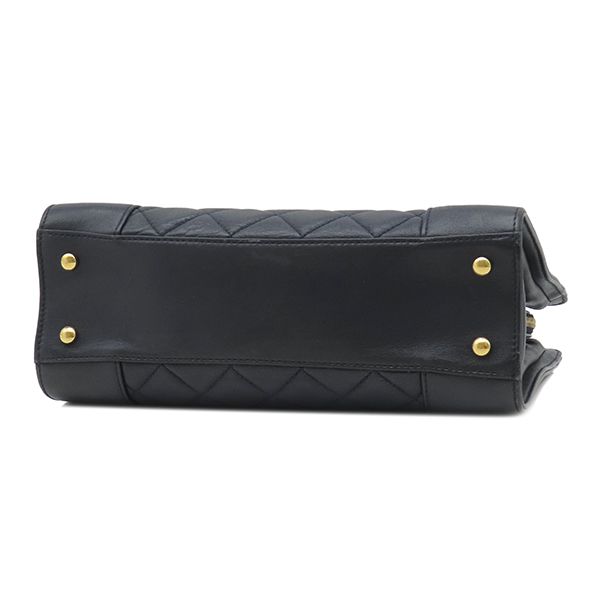 Chanel Tote Bag Mademoiselle Chain Shoulder Leather Navy Gold CC Logo 23 — view 3