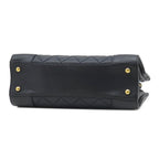 Chanel Tote Bag Mademoiselle Chain Shoulder Leather Navy Gold CC Logo 23 — view 3
