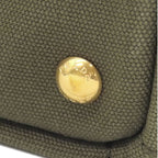 Prada 2-Way Canapa Medium Tote Bag Canvas Khaki Gold Triangular — view 5