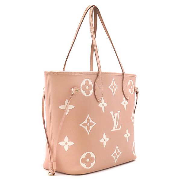 Louis Vuitton Tote Bag Neverfull MM Leather Bicolor Monogram Empreinte Rose — view 2
