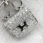 Hermes Necklace Amulette Constance Diamond Pendant White Gold Bag Motif — view 6