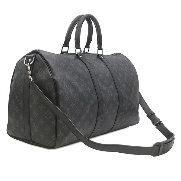 Louis Vuitton Boston Bag Keepall Bandouliere 45 Monogram Eclipse Silver — view 2