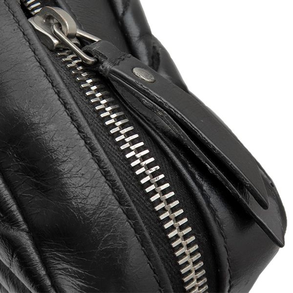 Saint Laurent Shoulder Bag Lou Leather Black Silver YSL Cassandra with Tassel — view 7