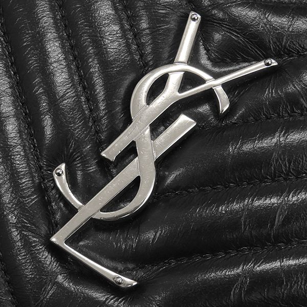 Saint Laurent Shoulder Bag Lou Leather Black Silver YSL Cassandra with Tassel — view 5