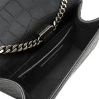 Saint Laurent Shoulder Bag Kate Tassel Chain Leather Black Silver Monogram — view 8