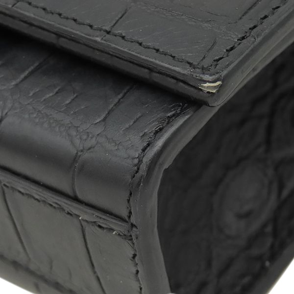 Saint Laurent Shoulder Bag Kate Tassel Chain Leather Black Silver Monogram — view 4