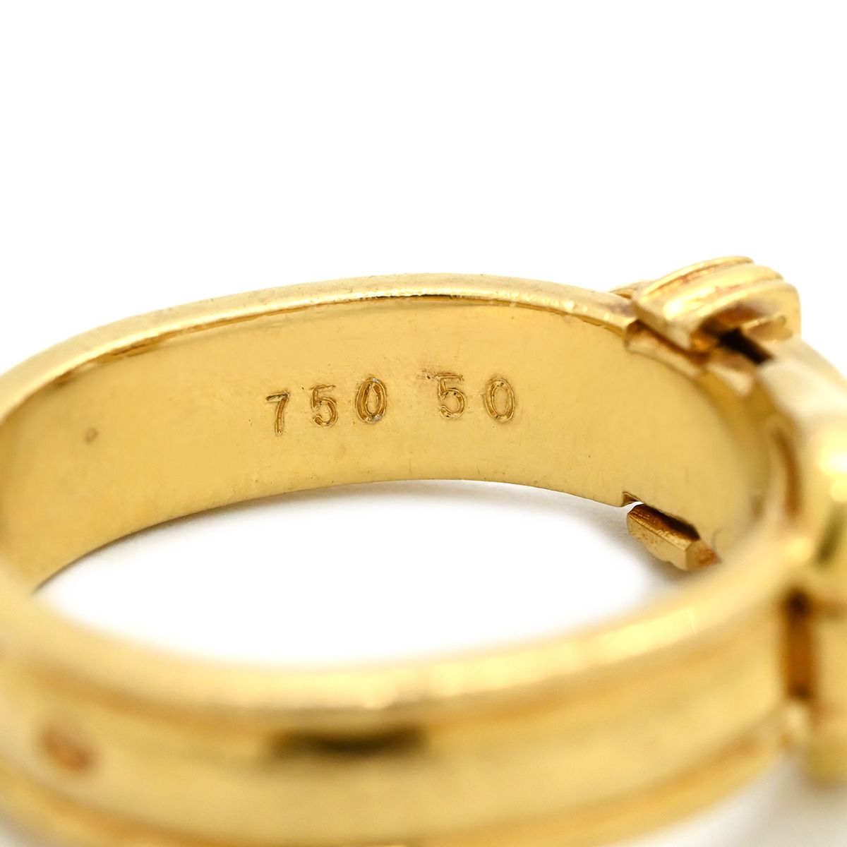 Hermes Ring Boucles Sellier Diamond Yellow Gold 50 Belt Motif — view 6