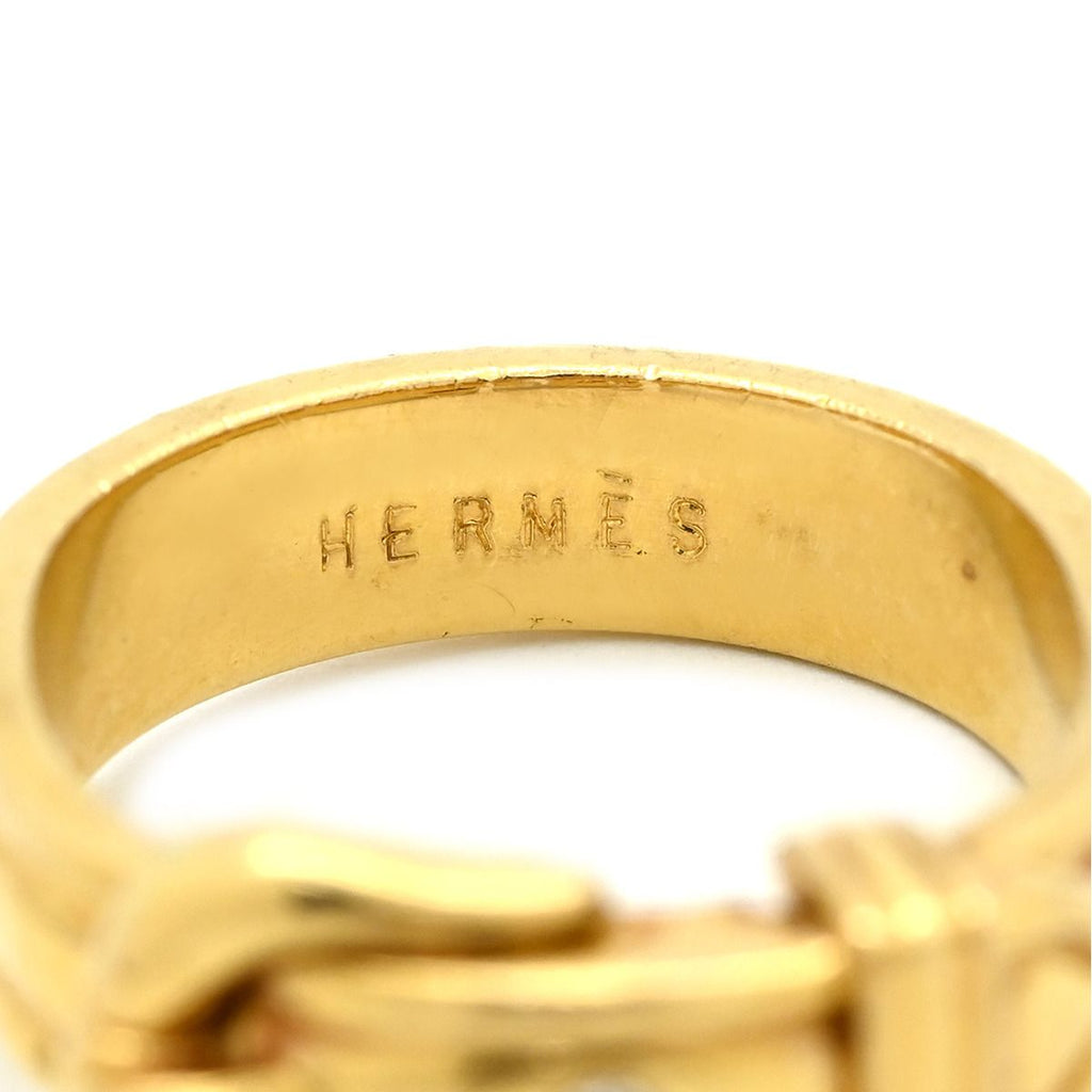 Hermes Ring Boucles Sellier Diamond Yellow Gold 50 Belt Motif — view 7