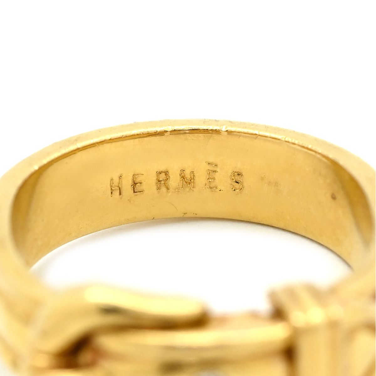 Hermes Ring Boucles Sellier Diamond Yellow Gold 50 Belt Motif — view 7