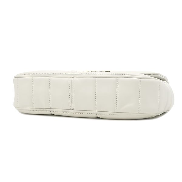 Celine Shoulder Bag Matelasse Monochrome Leather White Gold Logo Chain — view 3