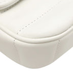 Celine Shoulder Bag Matelasse Monochrome Leather White Gold Logo Chain — view 4
