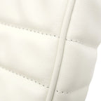 Celine Shoulder Bag Matelasse Monochrome Leather White Gold Logo Chain — view 5