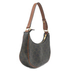 Celine Shoulder Bag Ava Canvas Calfskin Triomphe Tan Gold Hobo — view 2
