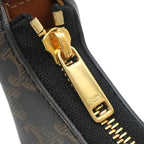 Celine Shoulder Bag Ava Canvas Calfskin Triomphe Tan Gold Hobo — view 6