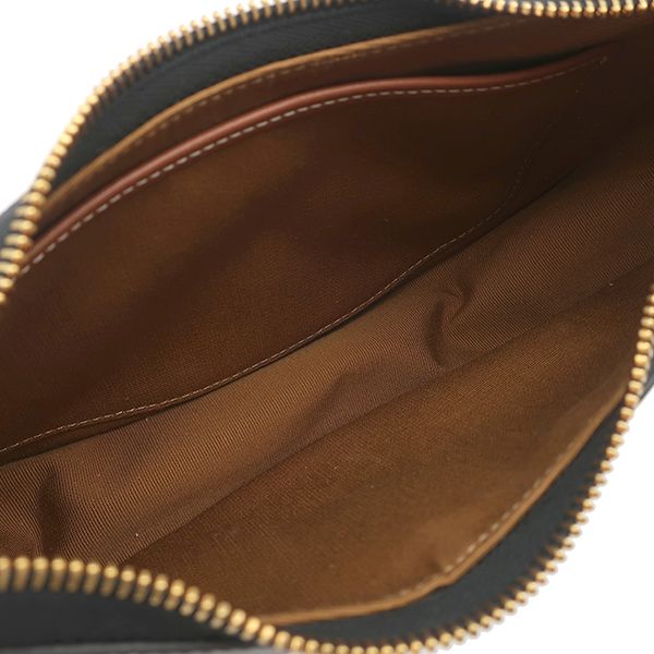 Celine Shoulder Bag Ava Canvas Calfskin Triomphe Tan Gold Hobo — view 7