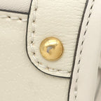 Gucci 2-Way Bag Mini Top Handle Bag Leather White Gold Web Stripe Sherry Line — view 6