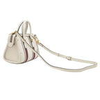 Gucci 2-Way Bag Mini Top Handle Bag Leather White Gold Web Stripe Sherry Line — view 2