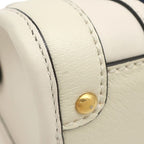Gucci 2-Way Bag Mini Top Handle Bag Leather White Gold Web Stripe Sherry Line — view 4