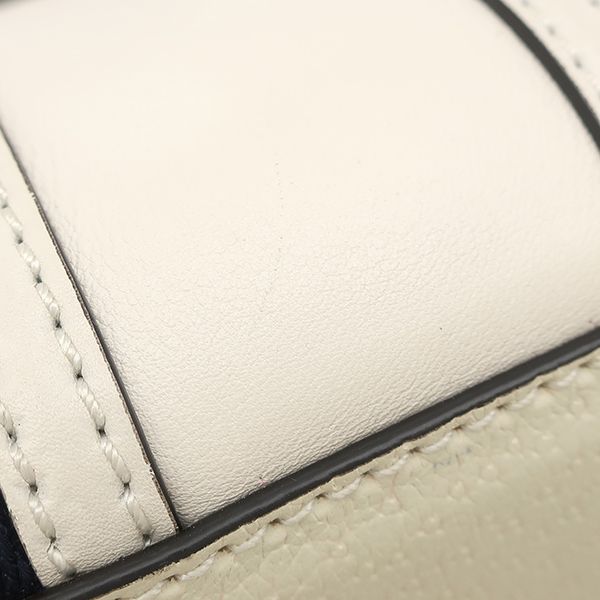Gucci 2-Way Bag Mini Top Handle Bag Leather White Gold Web Stripe Sherry Line — view 7