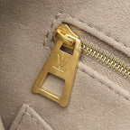 Louis Vuitton Tote Bag On The Go MM Monogram Empreinte Bicolor Tourterelle Cream — view 7