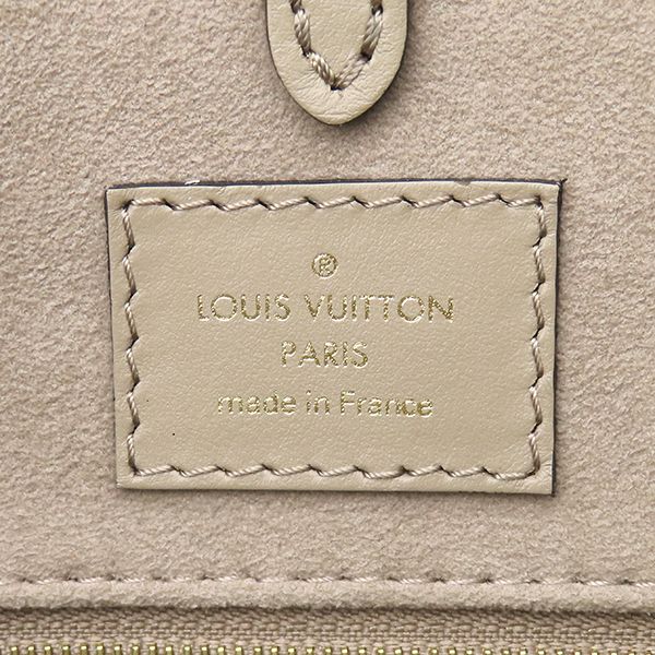 Louis Vuitton Tote Bag On The Go MM Monogram Empreinte Bicolor Tourterelle Cream — view 8