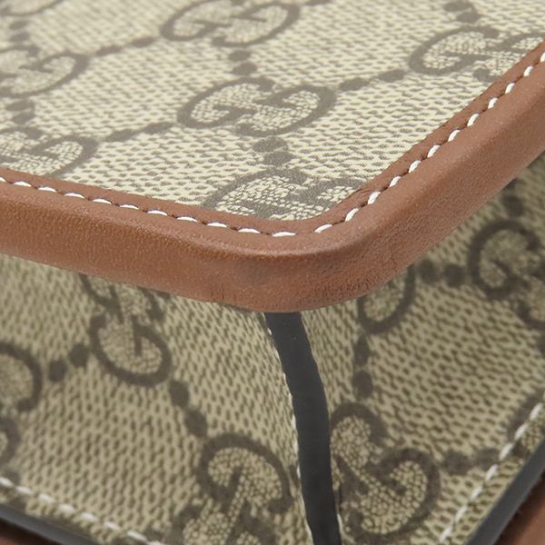 Gucci Shoulder Bag GG Emblem Mini Supreme Canvas Beige Brown Gold — view 4