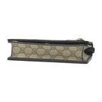 Gucci Shoulder Bag GG Emblem Mini Supreme Canvas Beige Black Gold — view 3