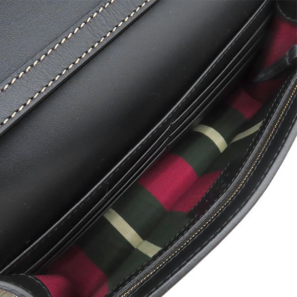 Gucci Shoulder Bag GG Emblem Mini Supreme Canvas Beige Black Gold — view 8