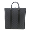 Gucci 2-Way Tote Bag GG Supreme Canvas Leather Black