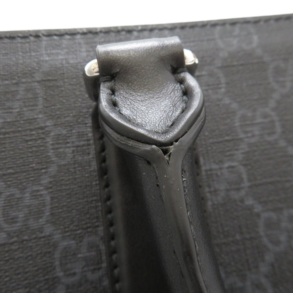 Gucci 2-Way Tote Bag GG Supreme Canvas Leather Black — view 5