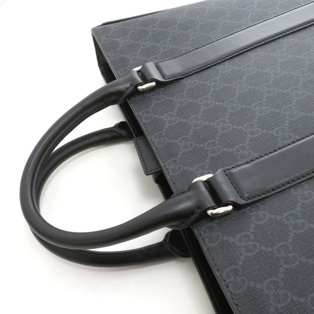 Gucci 2-Way Tote Bag GG Supreme Canvas Leather Black — view 3