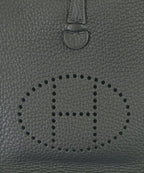 Hermes Evelyne TPM Taurillon Clemence Black Gold Shoulder Bag — view 8