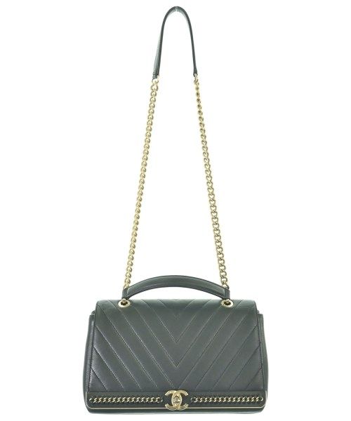 Chanel V-stitch Top Handle 2-Way Chain Shoulder CC Logo Bag — view 3