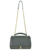 Chanel V-stitch Top Handle 2-Way Chain Shoulder CC Logo Bag — view 3