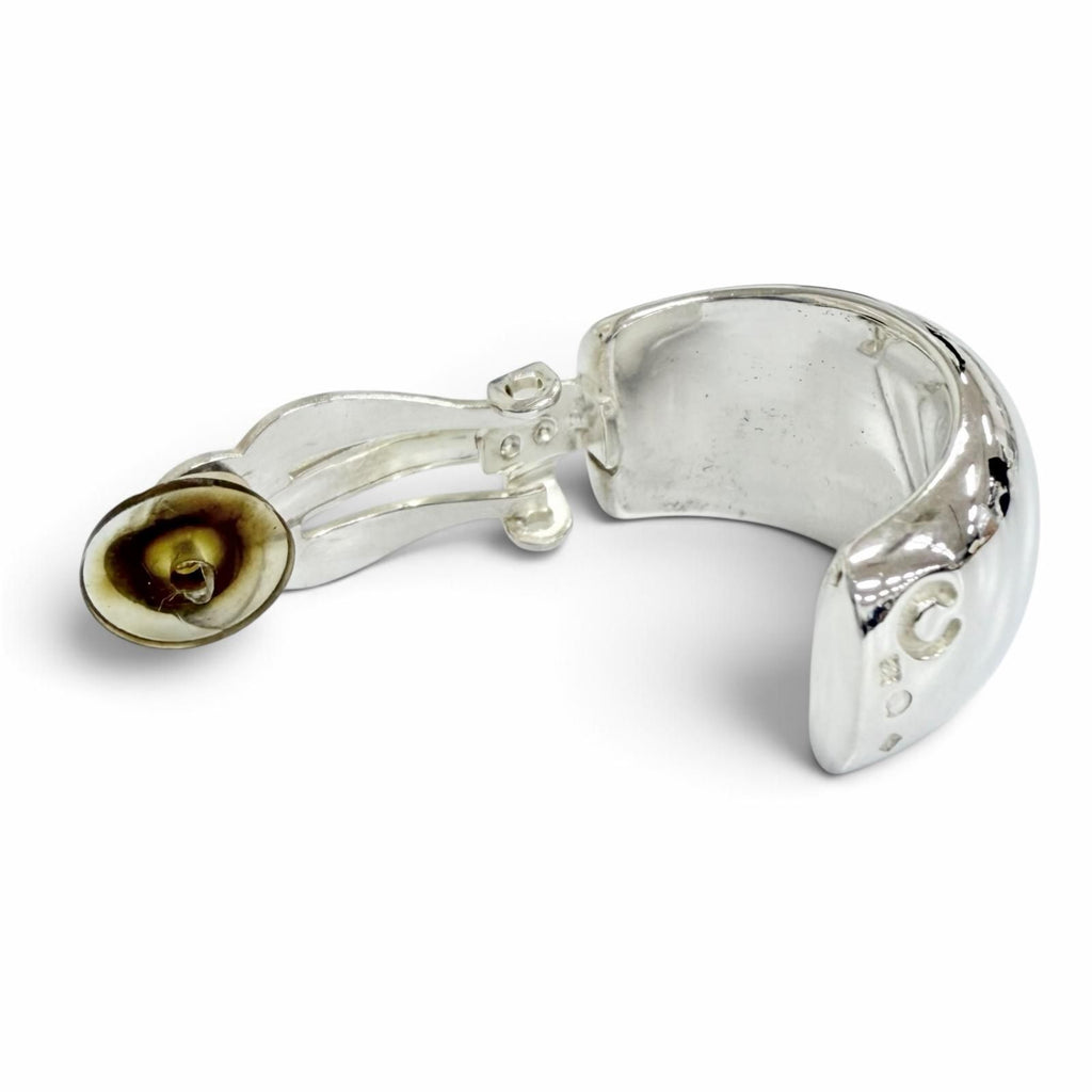 Chanel 925 Logo Earrings Clip-On Silver — view 5