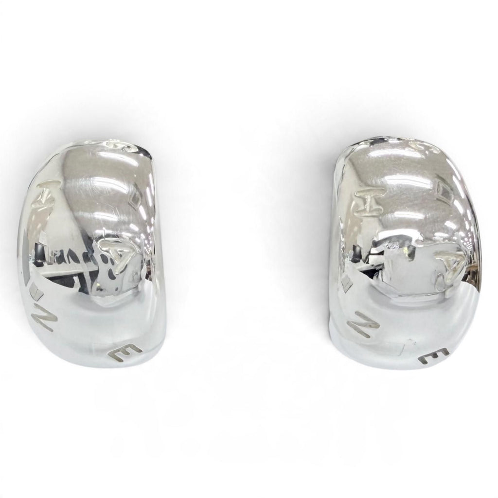 Chanel 925 Logo Earrings Clip-On Silver