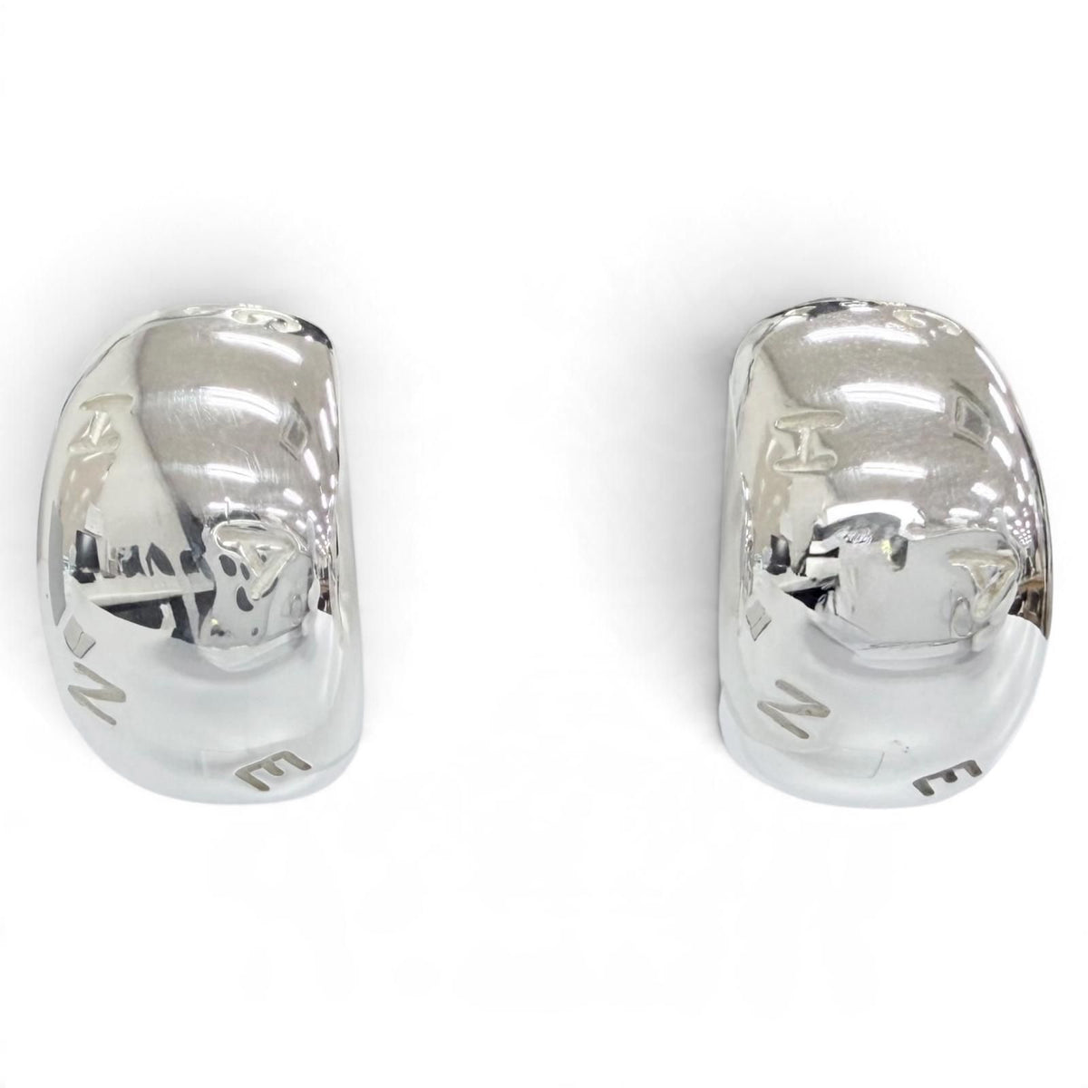 Chanel 925 Logo Earrings Clip-On Silver