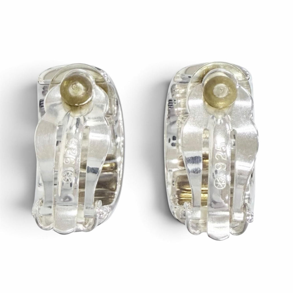 Chanel 925 Logo Earrings Clip-On Silver — view 3